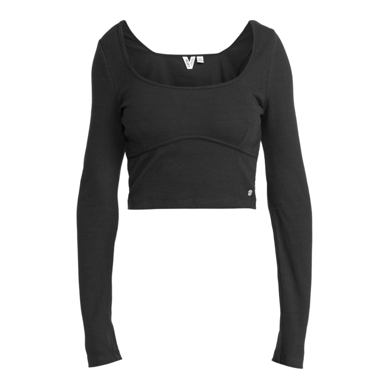 Roxy - Pretty Please LS Rib - Phantom - Fashion Top