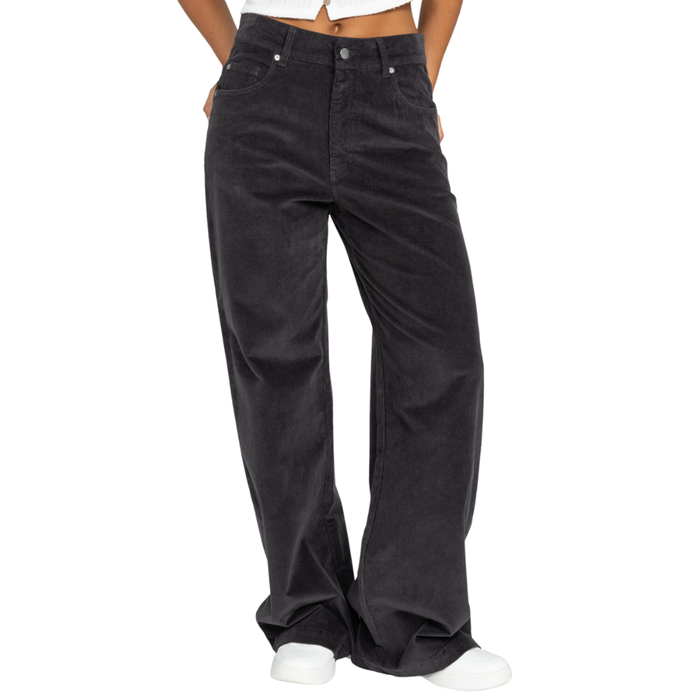 Roxy - Surf On Cloud Cord Stretch - Phantom - Baggy Fit Pant