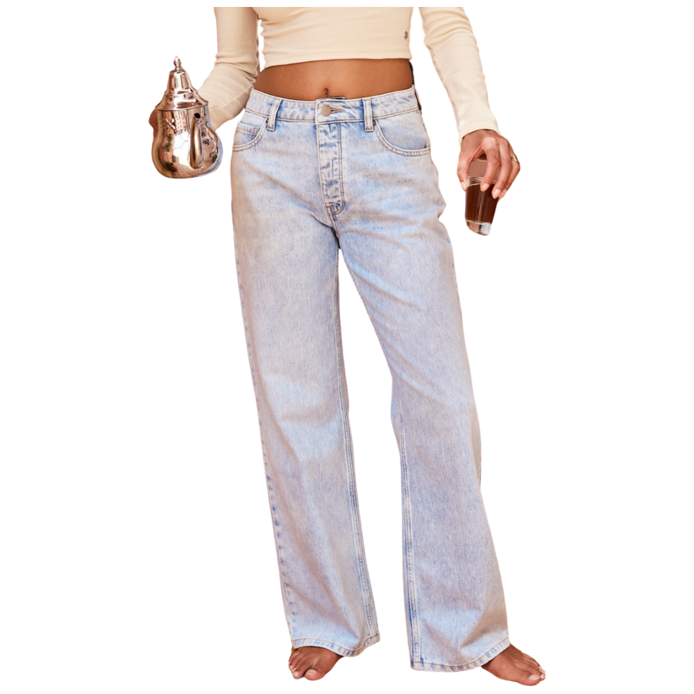 Roxy - Milla Wide Leg Regular - Glacier - Baggy Fit Jeans