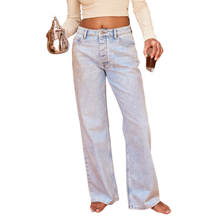 Roxy - Milla Wide Leg Regular - Glacier - Baggy Fit Jeans