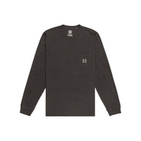 Element - Basic Pocket Pigment LS - Off Black - T-Shirt Langarm