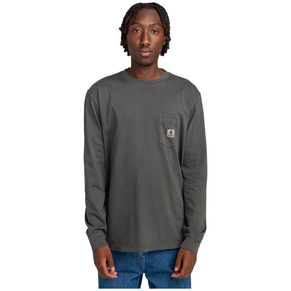 Element - Basic Pocket Pigment LS - Off Black - T-Shirt Langarm