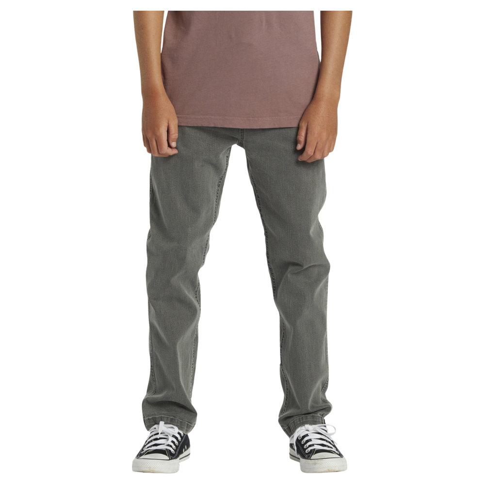 Quiksilver - Dna Beach Denim Pant Youth - Medium Grey Wash - Straight Fit Pant