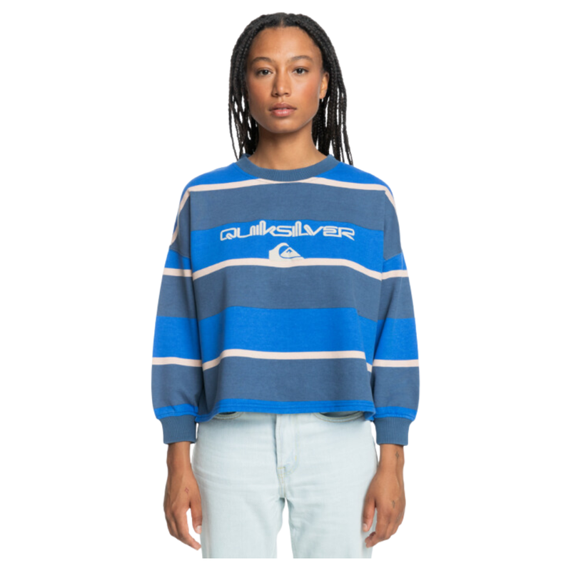 Quiksilver - Uni Bold Stripe Crew - Vintage Indigo Stripes 100 - Crew Sweater