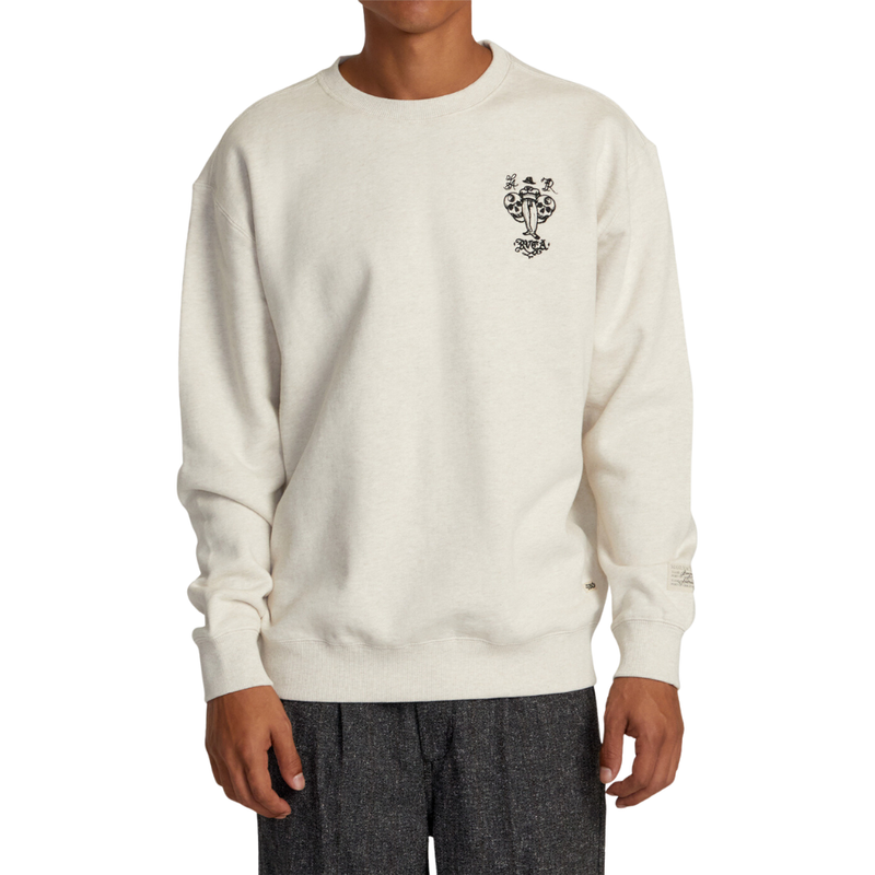 RVCA - Invisible Man Crewneck - Oatmeal Heather - Crew Sweater