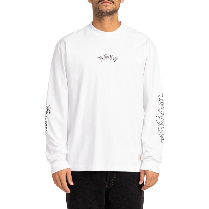 RVCA - Chefs KiSS LS Tee - White - T-Shirt Langarm