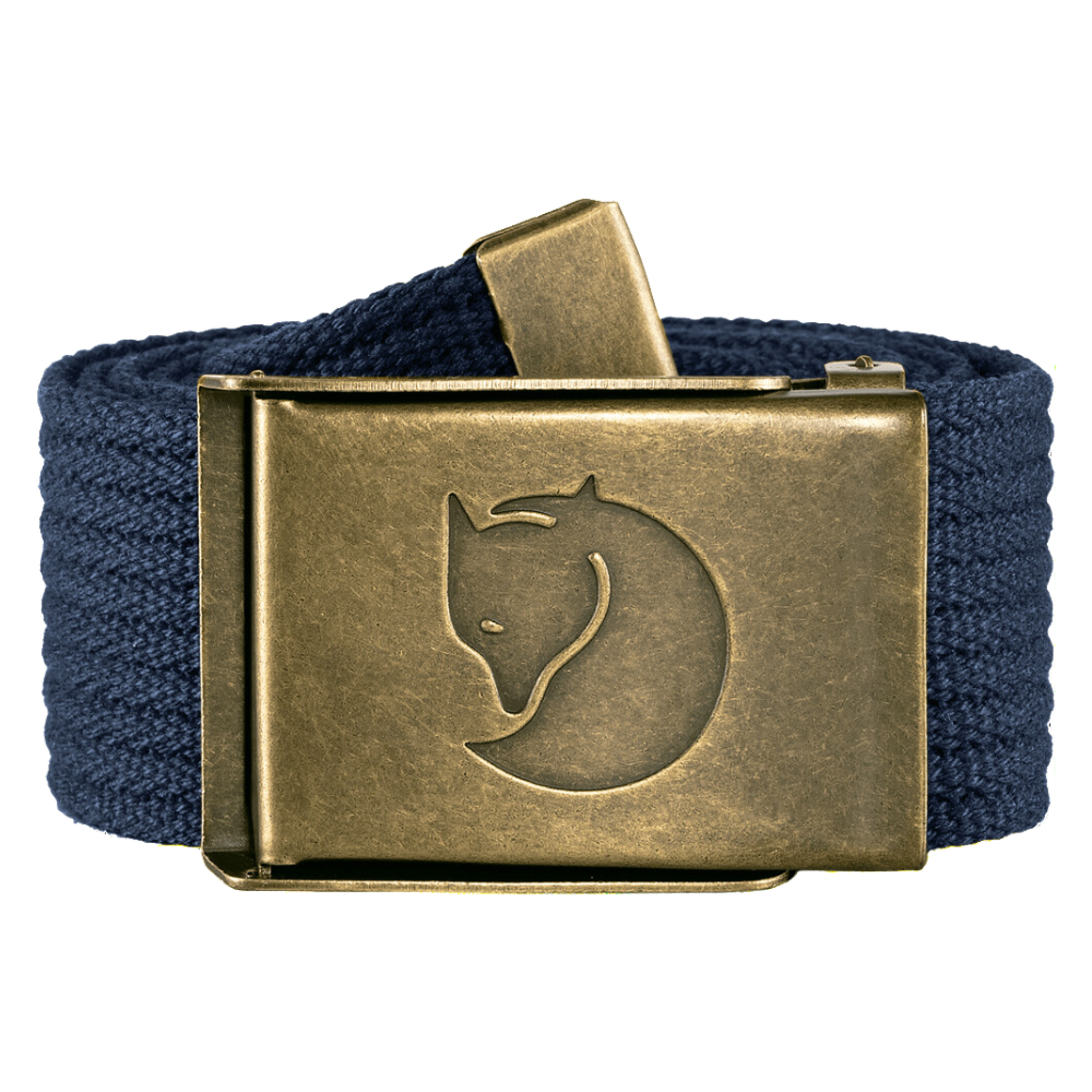 FjällRäven - Canvas Brass Belt 4 cm - Dark Navy - Textilgürtel