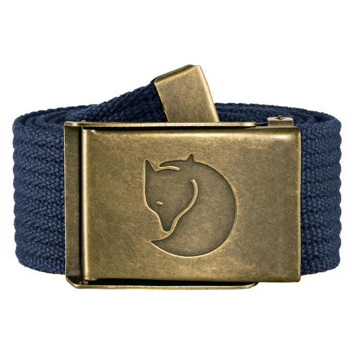 FjällRäven - Canvas Brass Belt 4 cm - Dark Navy - Textilgürtel