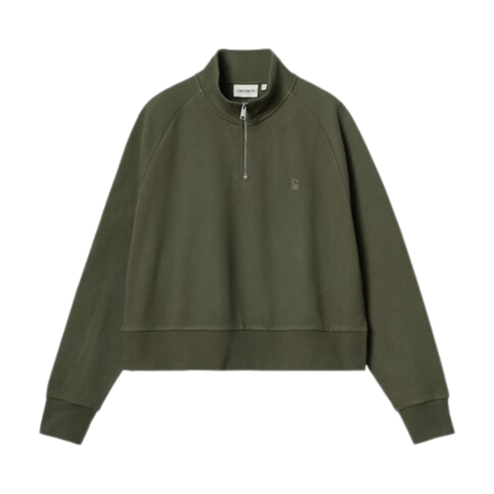 Carhartt - W Colburn High Neck Sweat - Office Green - Zip Crew