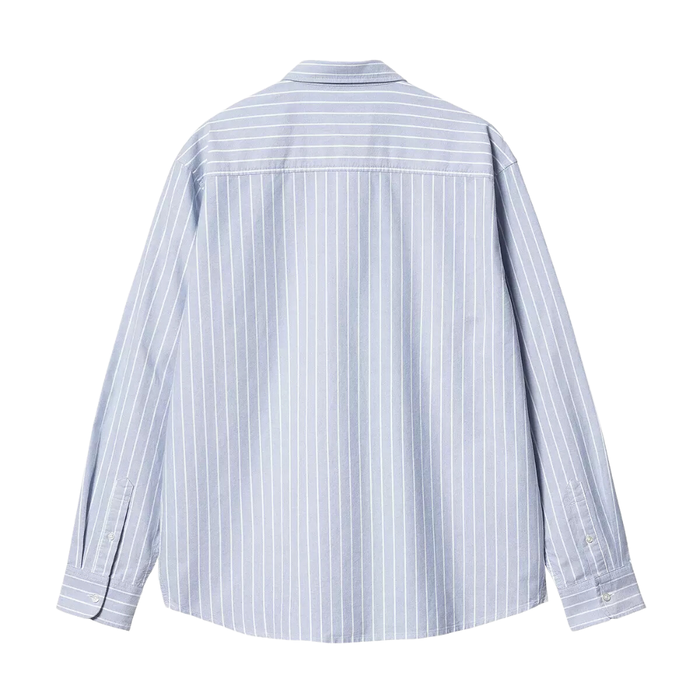 Carhartt - L/S Dowlen Shirt - Dowlen Stripe, Bleach / White - Langarmhemd