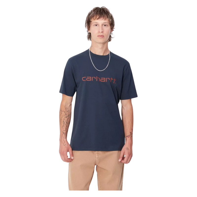 Carhartt - S/S Script T-Shirt - Air Force Blue / Malbec - T-Shirt