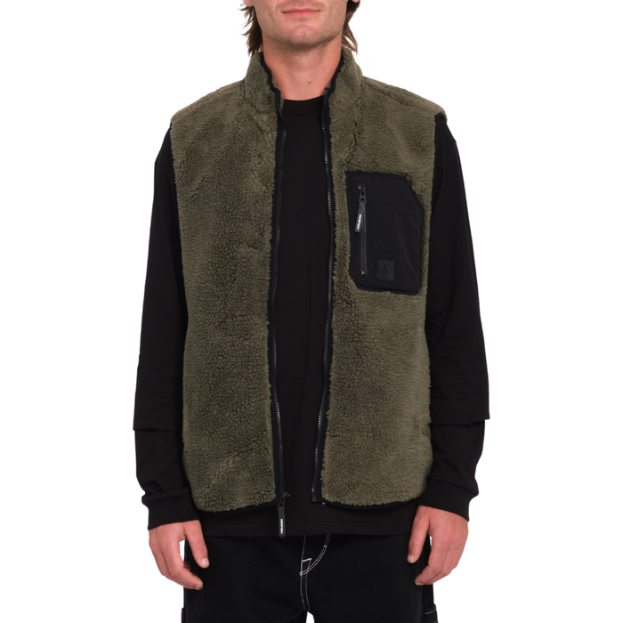 Volcom - Muzzer Fuzzar Vest - Wintermoss - Fleece Weste