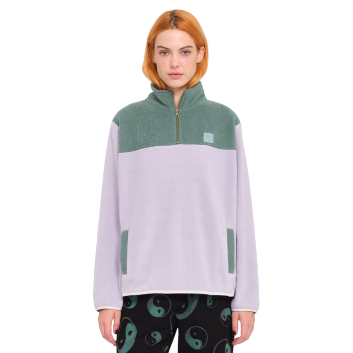 Volcom - Pheelin It Mock Neck - Lavender - Fleece Sweater