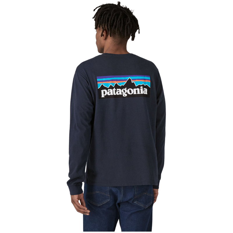 Patagonia - Ms L/S P-6 Logo Responsibili-Tee - New Navy - T-Shirt Langarm