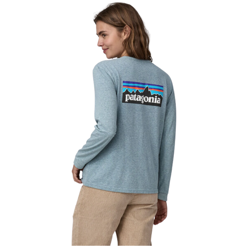 Patagonia - Ws L/S P-6 Logo Responsibili-Tee - Thermal Blue - T-Shirt Langarm