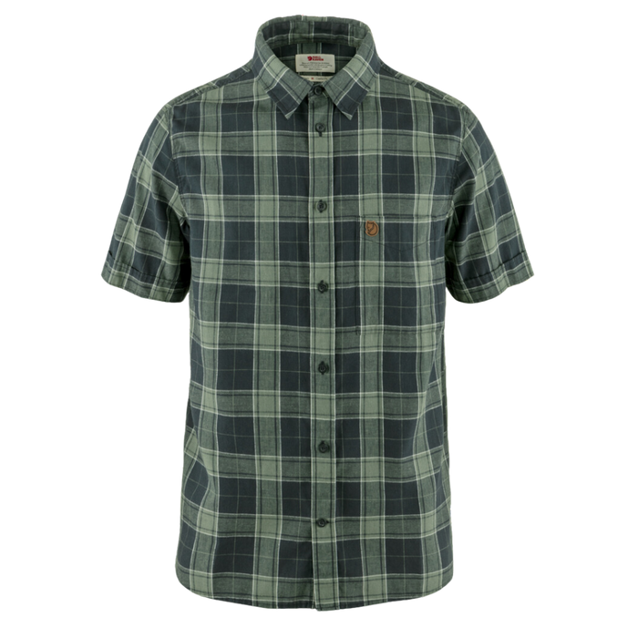 FjällRäven - Övik Travel Shirt SS M - Dark Navy-Patina Green - Kurzarmhemd