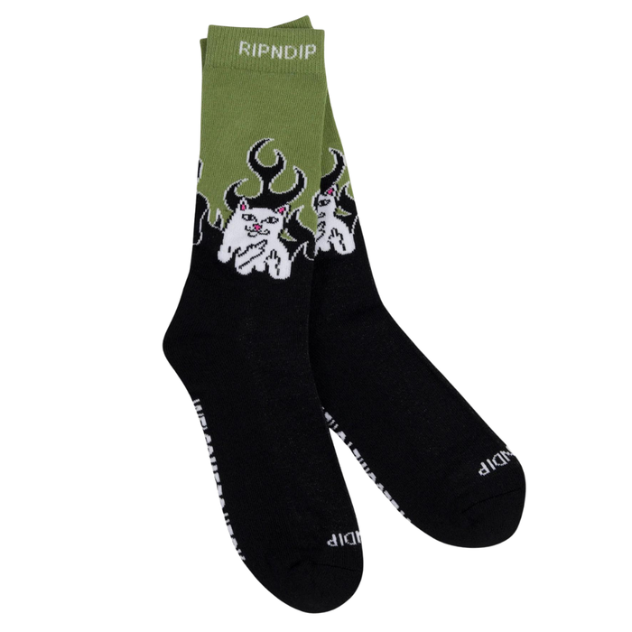 Rip N Dip - Welcome To Heck Socks - Black/Light Forest - Socken