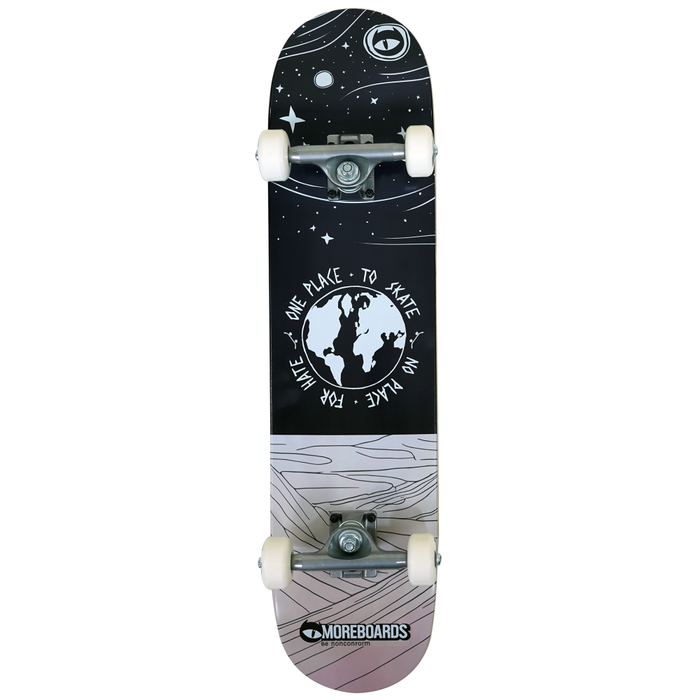 Moreboards - MB Woorld 7.5 - Black White - Skateboard-Complete