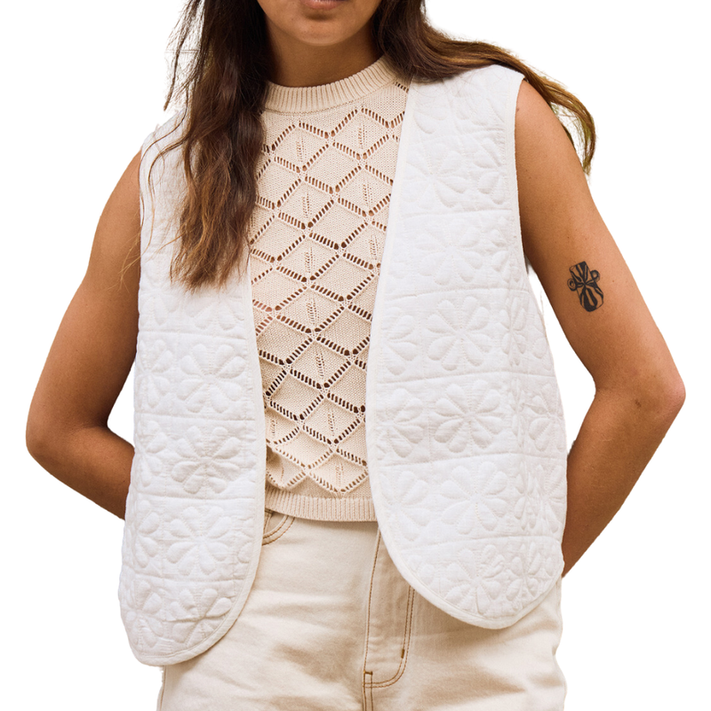 Roxy - Waistcoast Quilted Vest - Egret - Weste