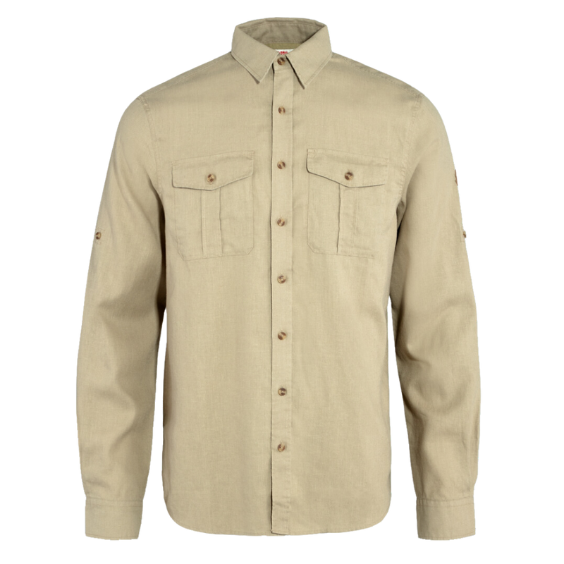 FjällRäven - Övik Travel Shirt LS M - Sand Stone - Langarmhemd