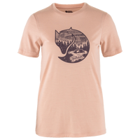 FjällRäven - Abisko Wool Fox SS W - Chalk Rose-Port - Outdoor-Shirt  Kurzarm