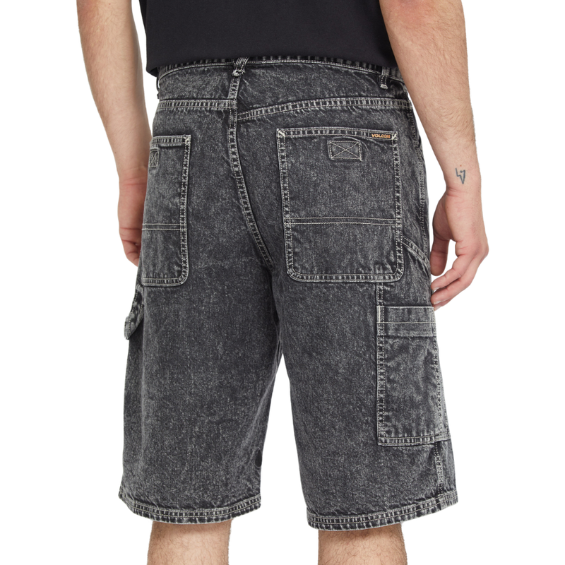 Volcom - Labored Denim Utility Short - Light Acid Black - Baggy Short