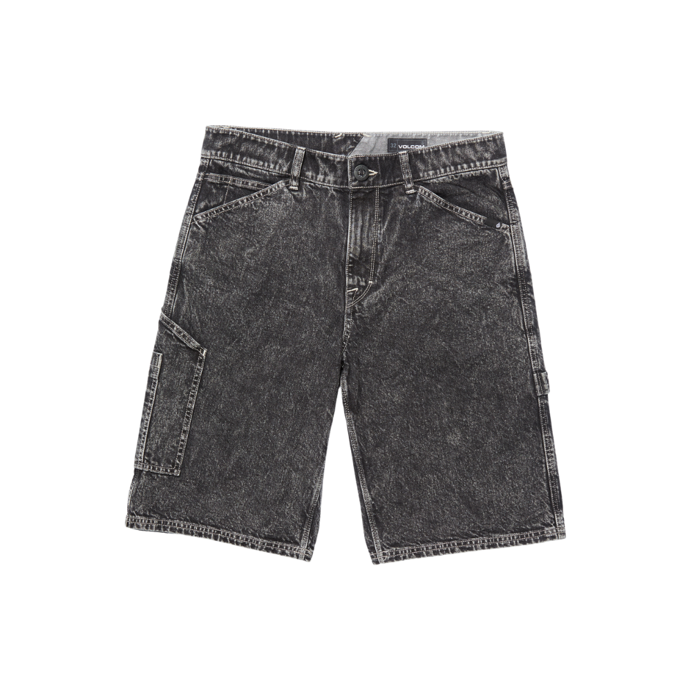 Volcom - Labored Denim Utility Short - Light Acid Black - Baggy Short