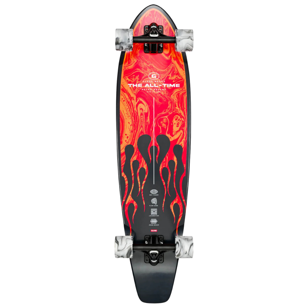 Globe - The All-Time - Red Flames - Longboard-Complete