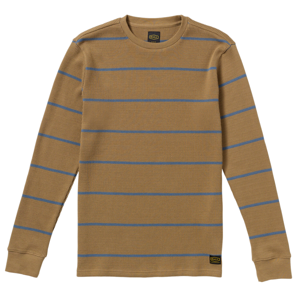 RVCA - Day Shift Thermal Stripe LS - Coyote - Crew Sweater