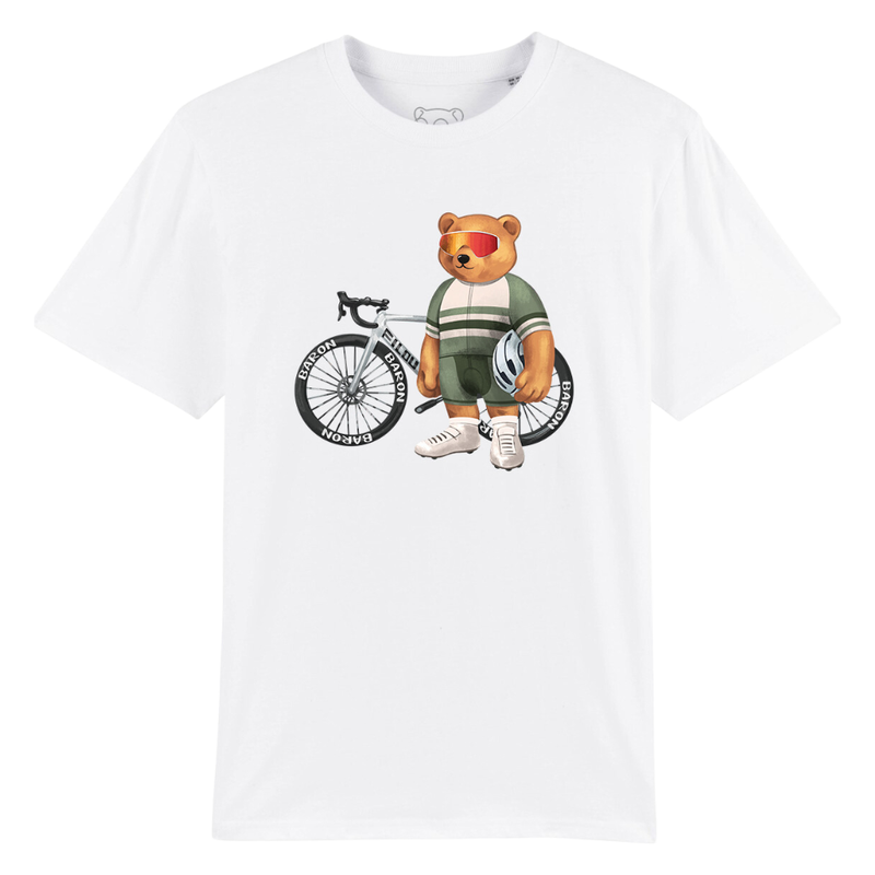 BaronFilou - The Racing Cyclist Organic T-Shirt - White - T-Shirt