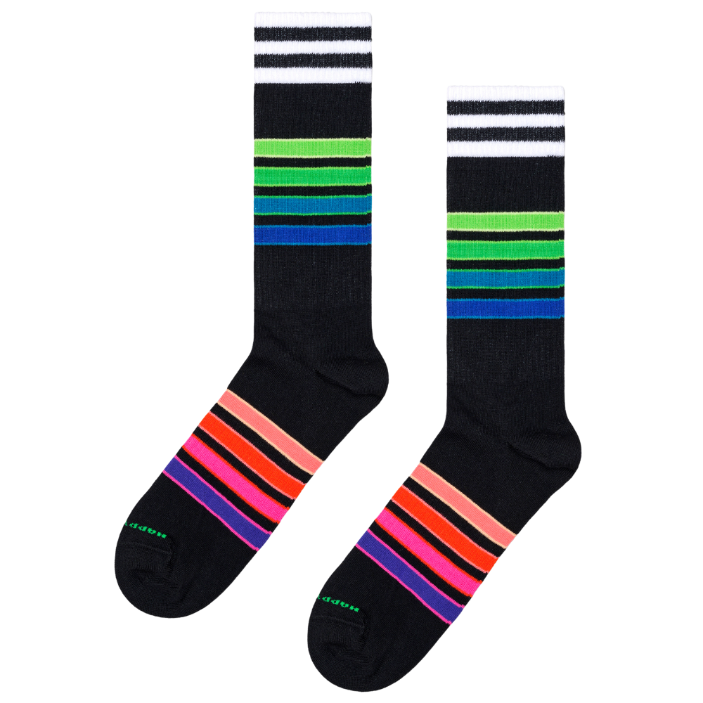 Happy Socks  - Street Stripe Sneaker Sock - Black - Socken