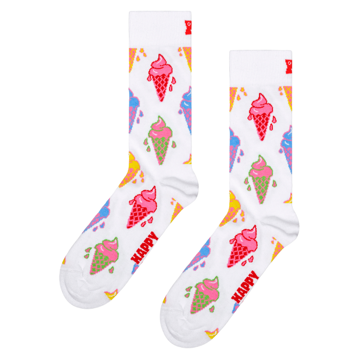 Happy Socks  - Ice Cream Sock - White - Socken