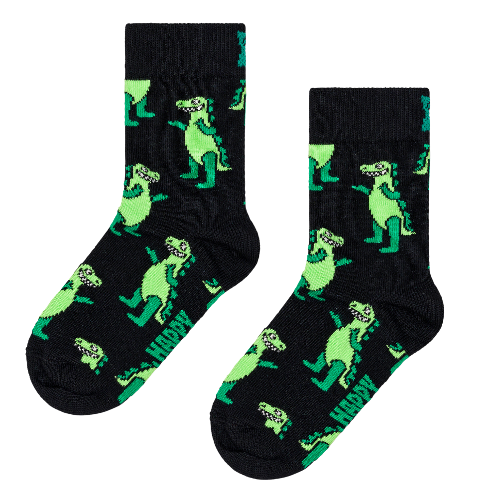 Happy Socks  - Kids Inflatable Dino Sock - Black - Socken