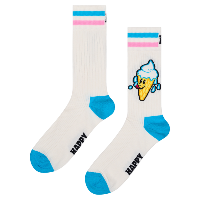 Happy Socks  - Ice Cream Sock - White - Socken