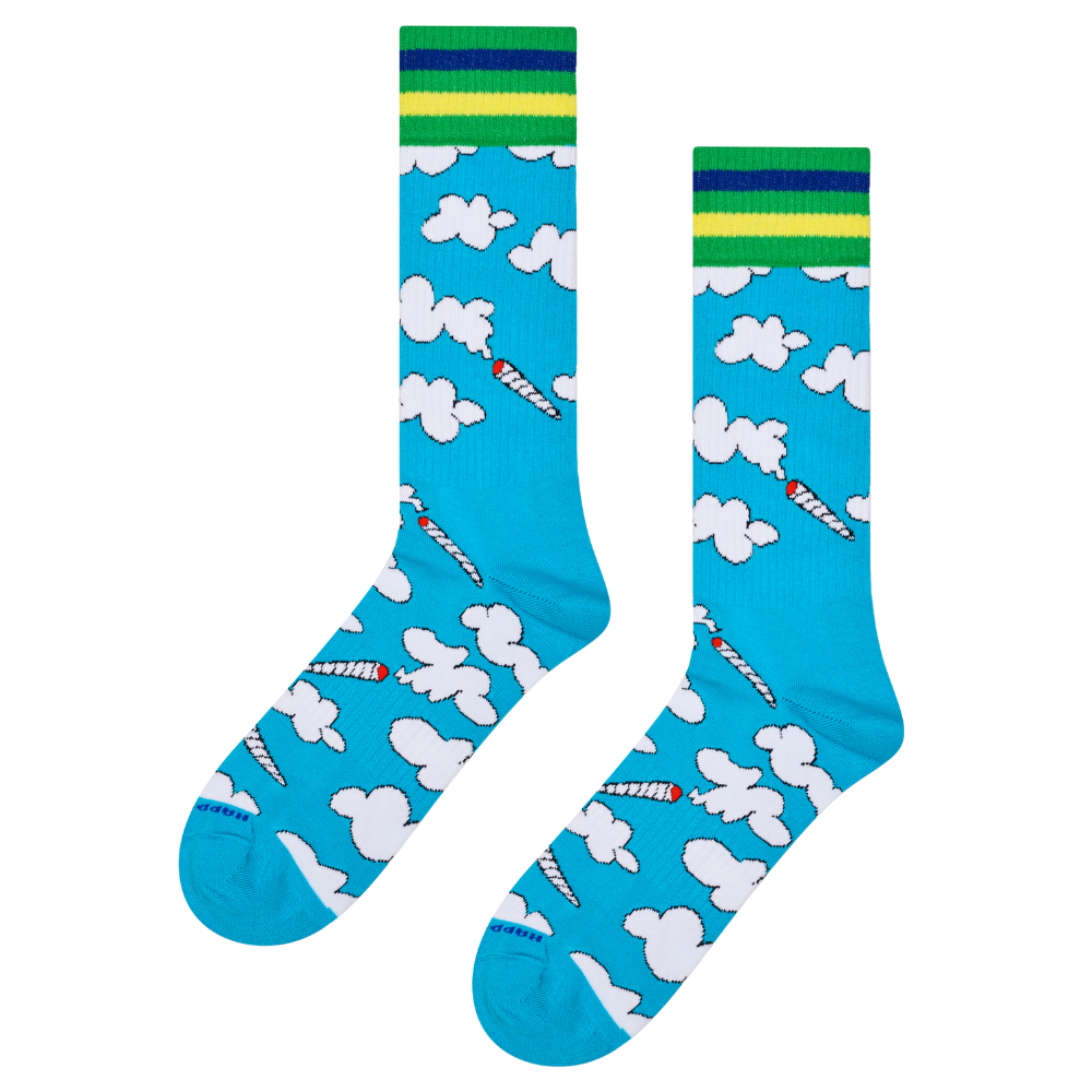 Happy Socks  - In the Clouds Sneaker Sock - White - Socken