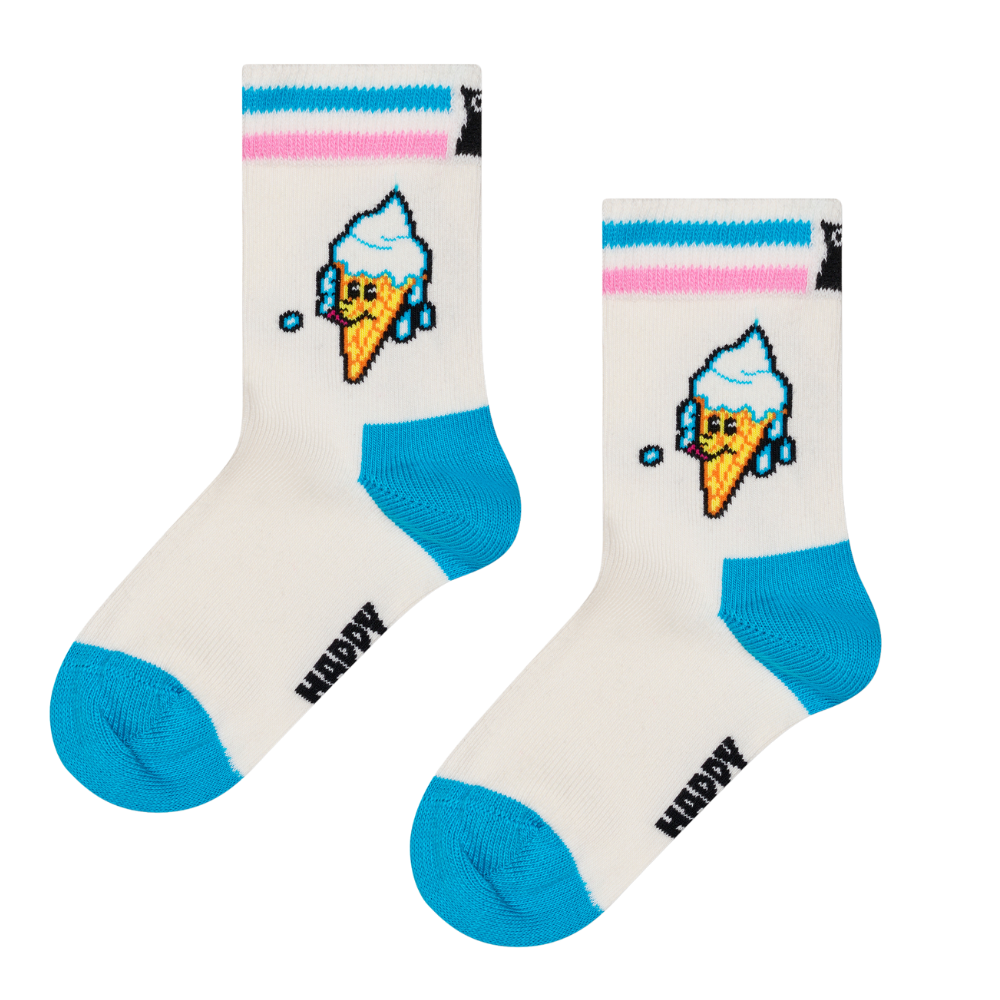 Happy Socks  - Kids Happy Ice Cream Sock - White - Socken