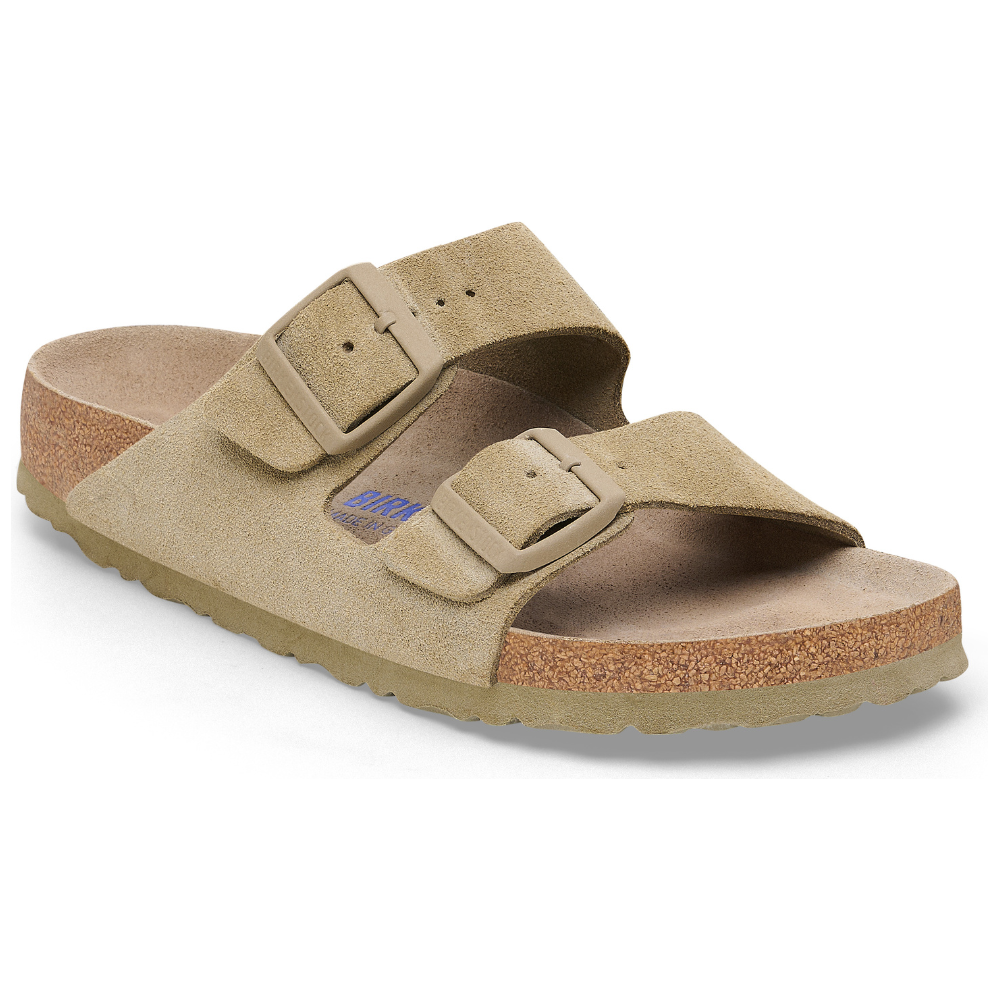 Birkenstock - Arizona Soft Footbed Suede Leather - Faded Khaki - Sandale