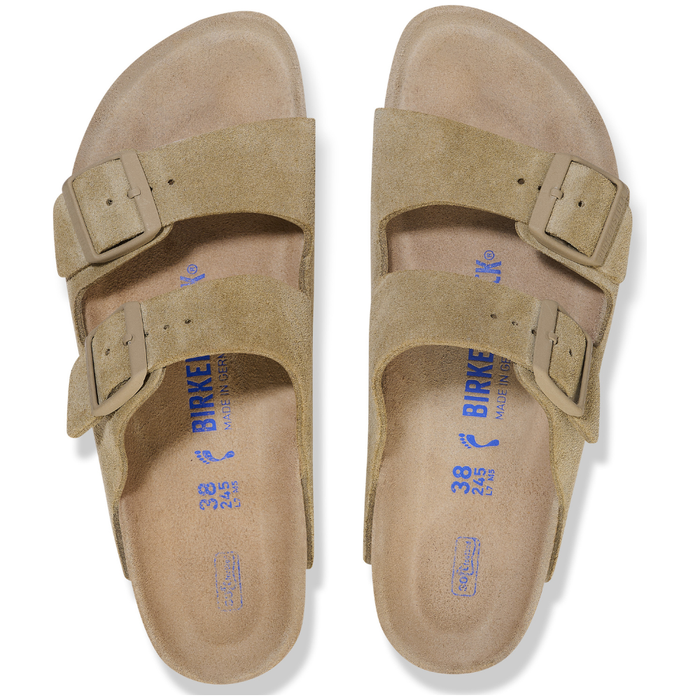 Birkenstock - Arizona Soft Footbed Suede Leather - Faded Khaki - Sandale