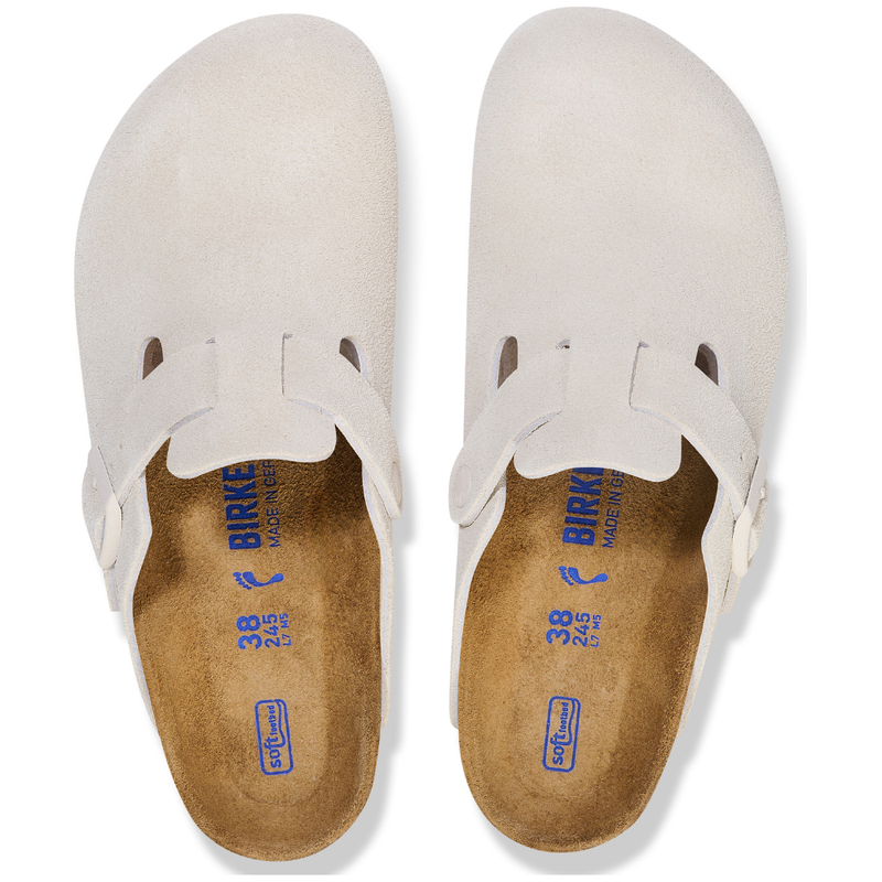 Birkenstock - Boston Suede Leather - Antique White - Sandale