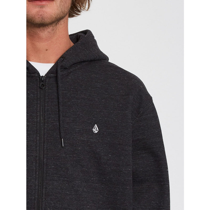 Sngl Stn Zip Fleece - Volcom - Heather Black - Zip Hoodie