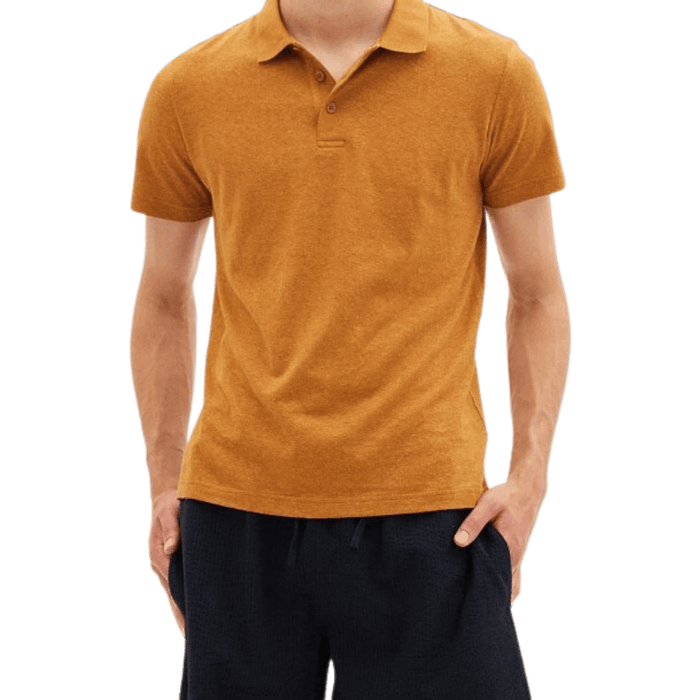 BROWN HEMP POLO - Thinking Mu - Egypt Brown - Polo Kurzarm