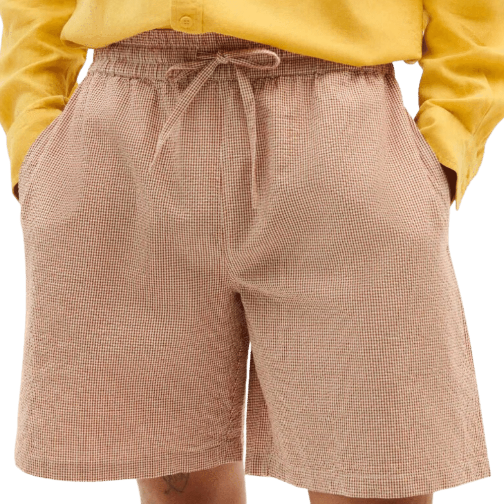 VICHY SEERSUCKER HENRY SHORTS - Thinking Mu - Clay Red - Short