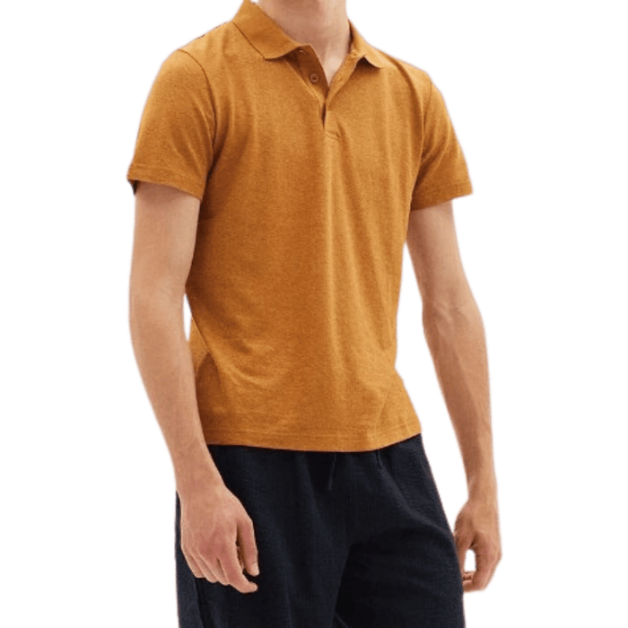 BROWN HEMP POLO - Thinking Mu - Egypt Brown - Polo Kurzarm