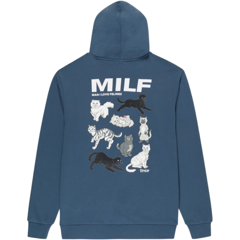 MAN I LOVE FELINES HOODIE - Rip N Dip - Storm Blue - Hoodie