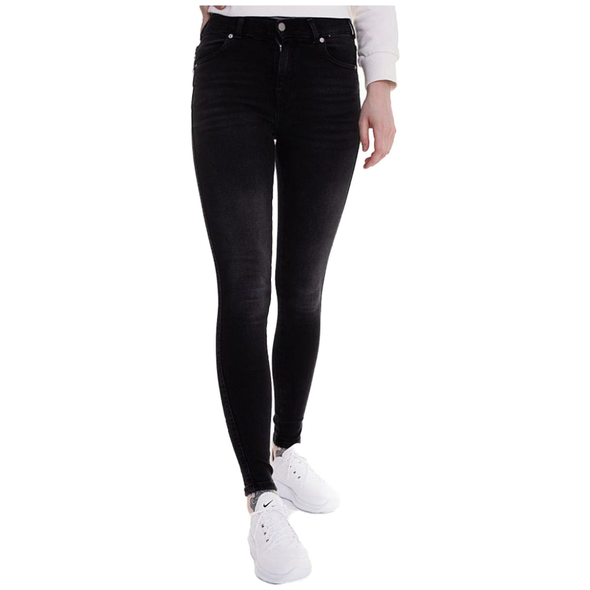 DrDenim - Lexi - OFF BLACK DESTEROY - Skinny Fit