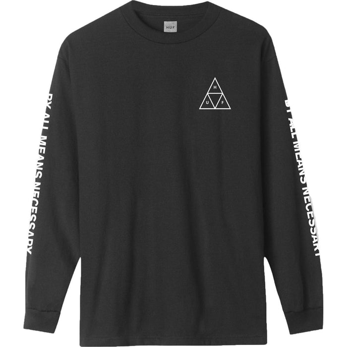 ESSENTIAL TT L/S TEE - HUF - Black - T-Shirt Langarm