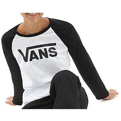 WM Flying V LS Raglan - Vans - White/Black - T-Shirt Langarm