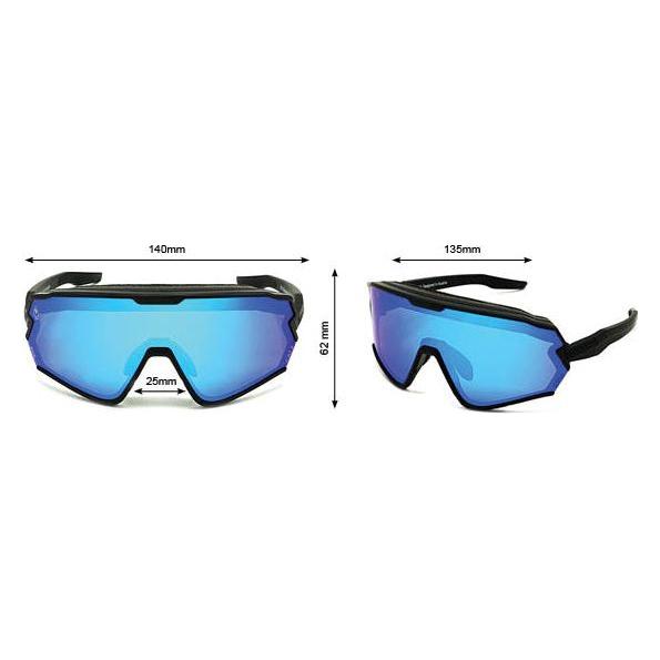 Sharkbiteph Plus - Phieres - Matt Black/ Gray Lens Full Revo Blue - Technische Sonnenbrille