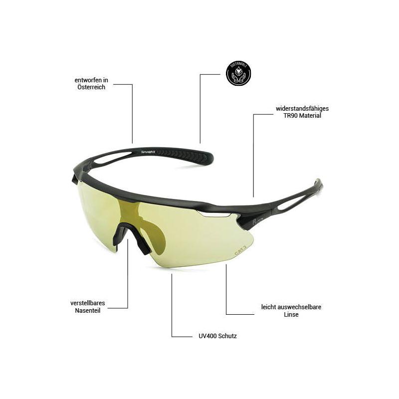 Samuraiph - Phieres - Matt blk/ k gold - Technische Sonnenbrille