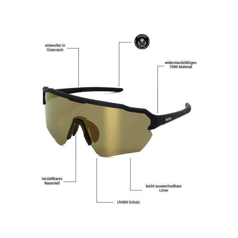 Sandgraiph Ltd - Phieres - Mtt Blk/FRevo K Gold - Technische Sonnenbrille